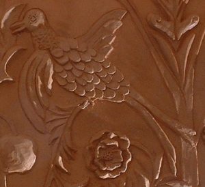 Detail of overmantel with pigmented mortar