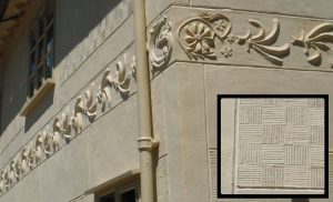 Parget farmhouse frieze end motifs
