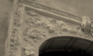 Spun cassetted arch with high relief pargeting. Wheee!